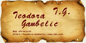 Teodora Gambelić vizit kartica
